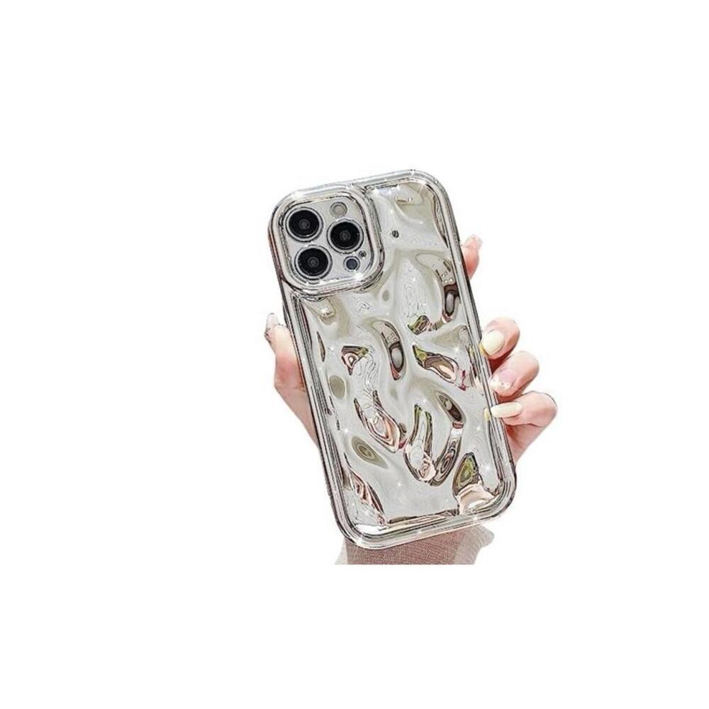 LY&SASIF for iPhone 13 Pro Meteorite Bubble Pattern Chrome Silver M88